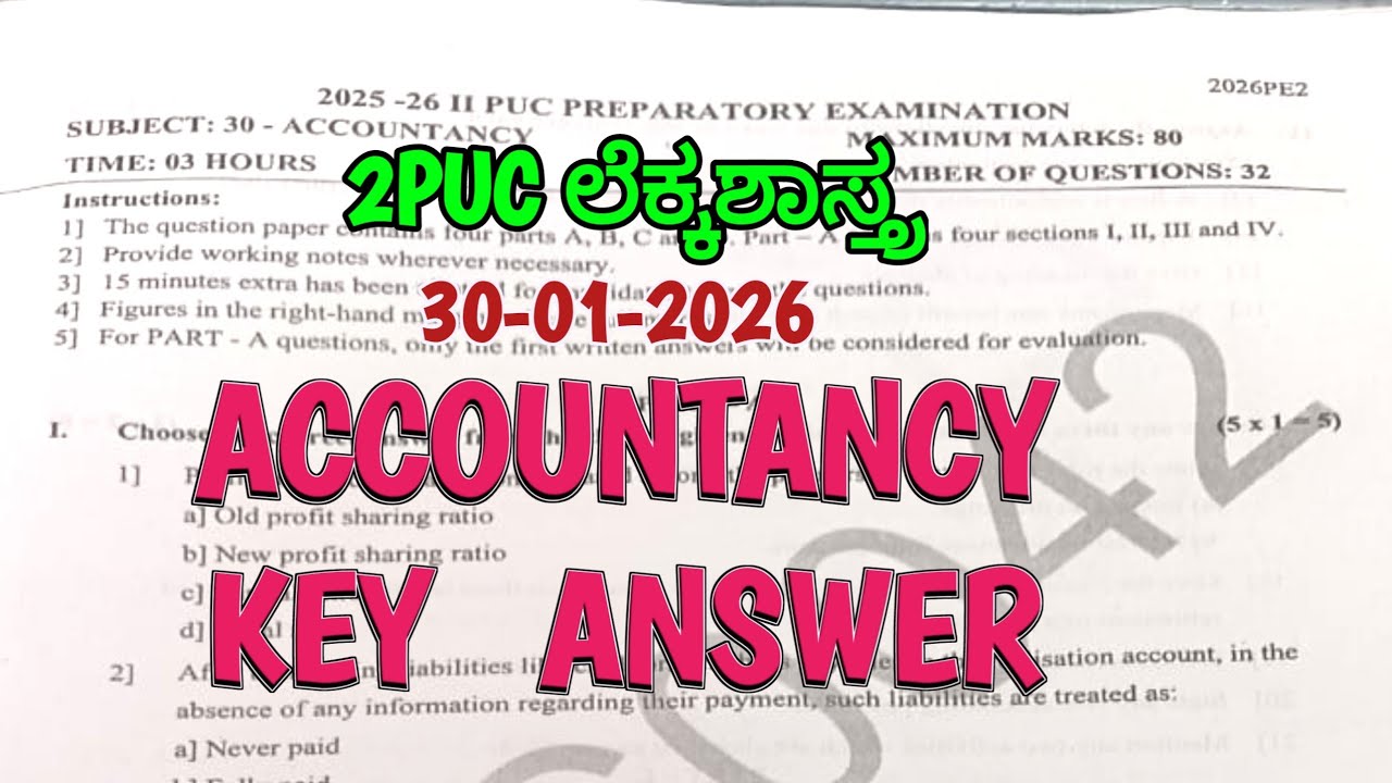 2nd PUC Accountancy KEY ANSWER 