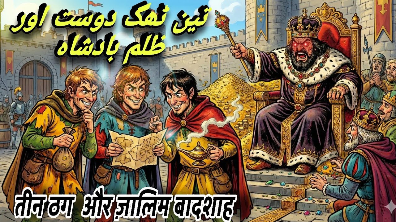 Teen thug aur zaalim badshah||तीन ठग दोस्त और ज़ालिम बादशाह!||Moral story in urdu||URDU QISSA||