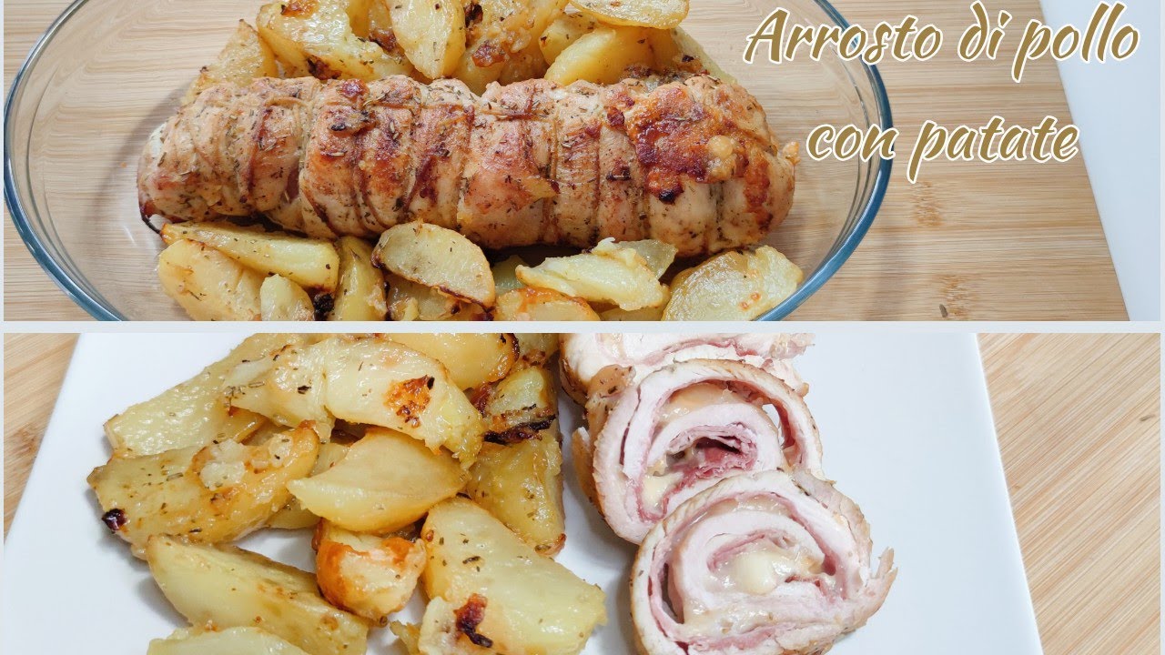 Rotolo di pollo ripieno al forno con patate | Ricetta facile di Cucina con Sarah