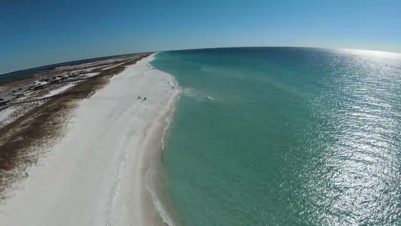 4K Beach Drone Flying