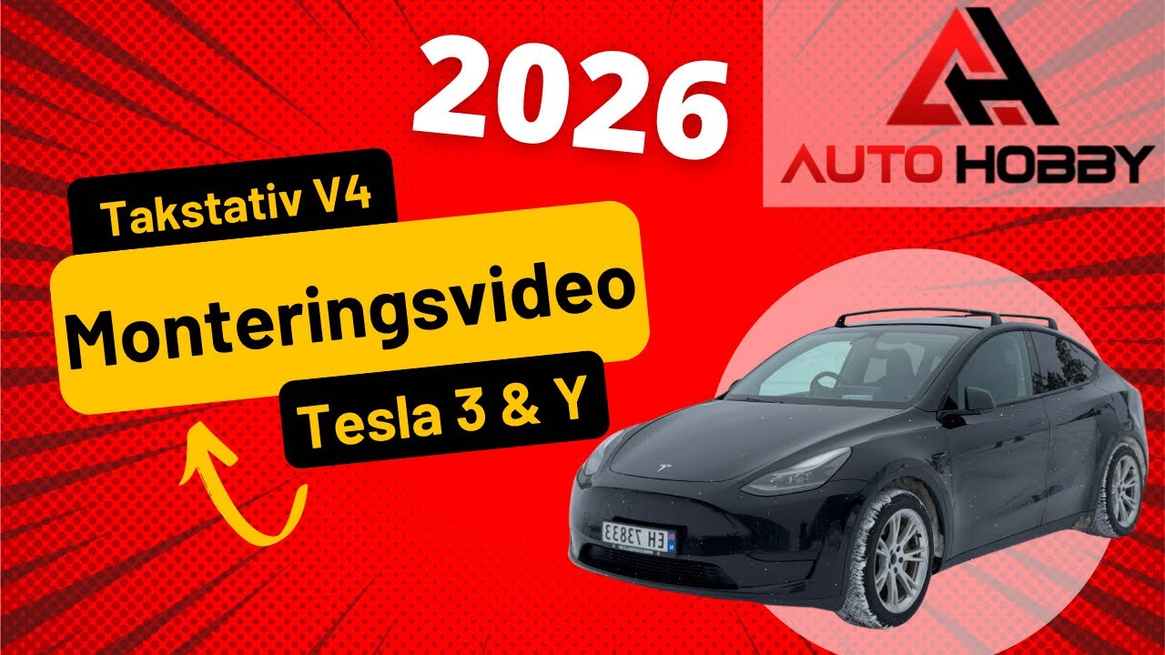 Hvordan montere Takstativ på Tesla - Autohobby.no (How to install a roof rack on a Tesla)