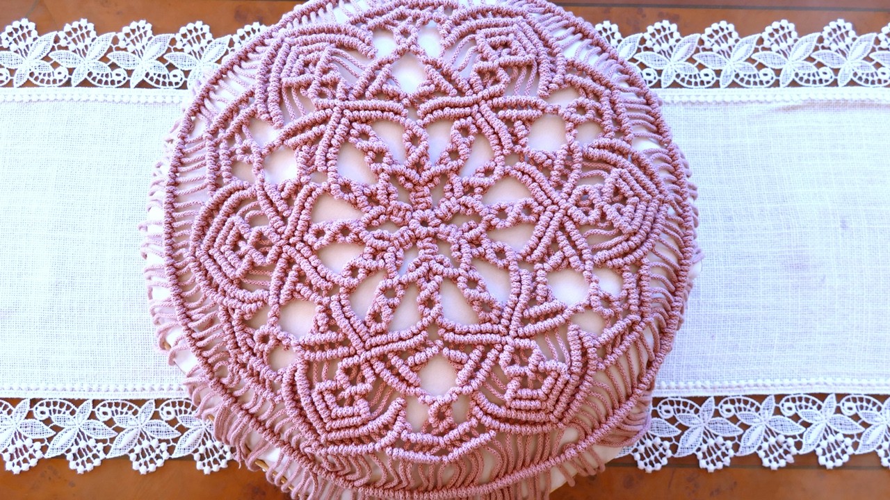 DIY: Macrame Cushion Cover Mandala Flower Pattern | Boho Home Decor