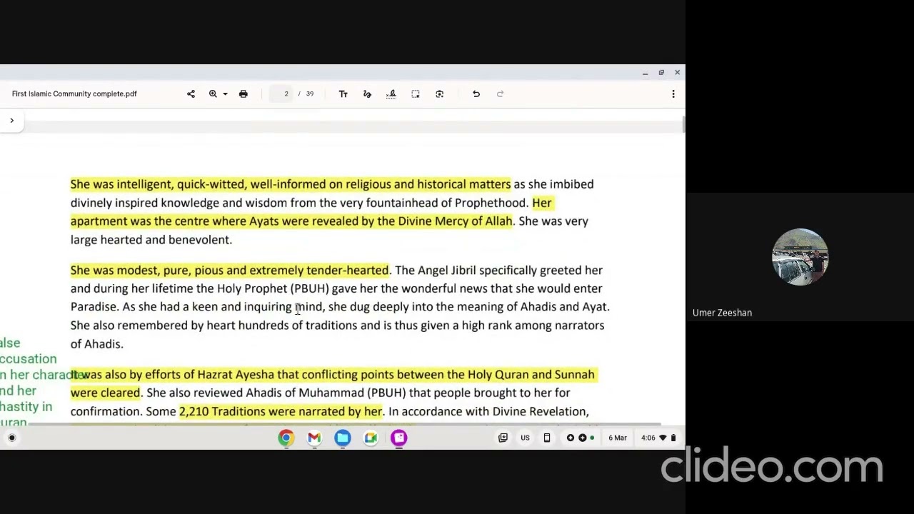 First Islamic Community part 1 Revision class 6 March 2026