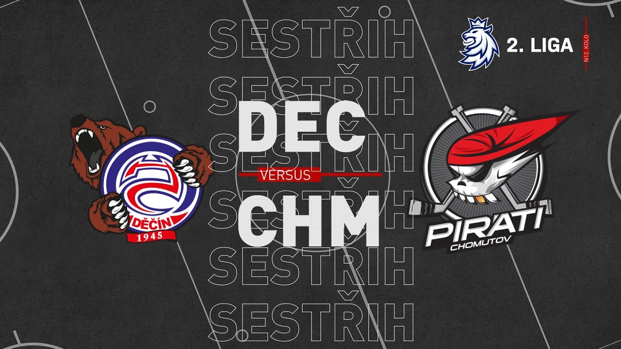 SESTŘIH 12. kolo nadstavy 2. ligy: HC Děčín vs Piráti Chomutov 3:6