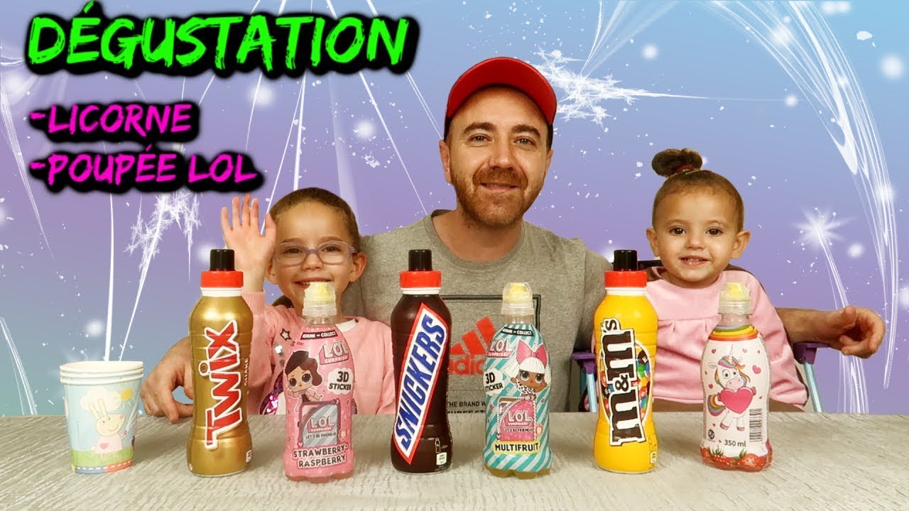 Dégustation et test de boissons POUPÉE LOL, LICORNE, TWIX, M&N'S et SNICKERS de chez ACTION