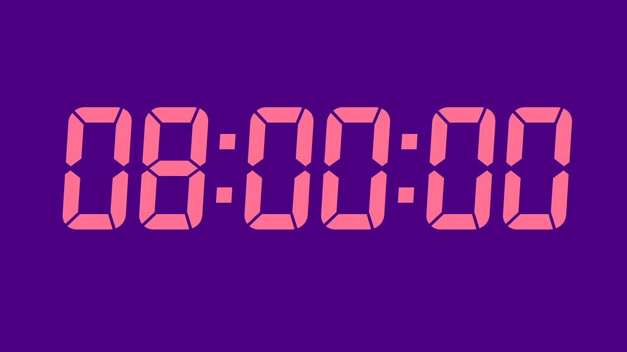 8 Hour Countdown Timer - Retro Beeps 🔔