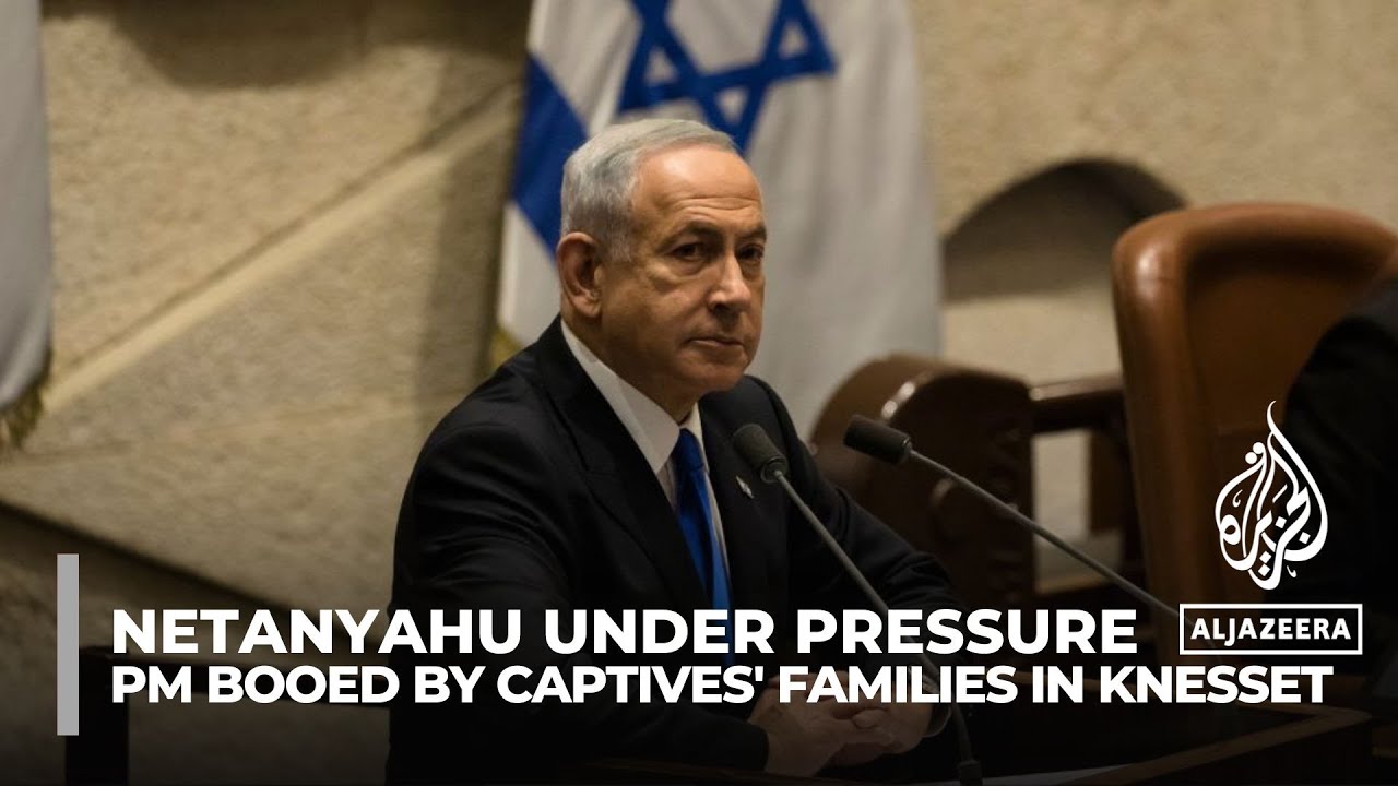 Israel&rsquo;s Netanyahu heckled inside parliament by families of Hamas captives