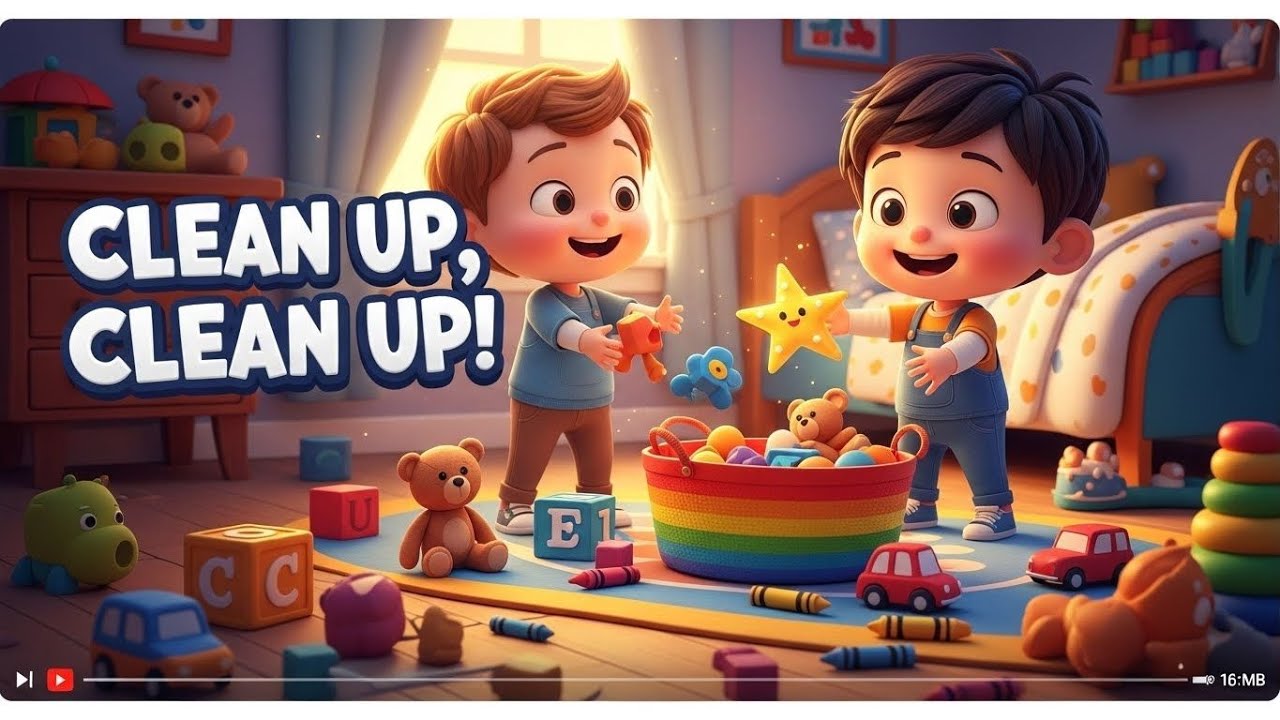 Clean Up, Clean Up – Toy Time! 🎵✨ Catchy Toddler Song for Ages 2–6 clean up song