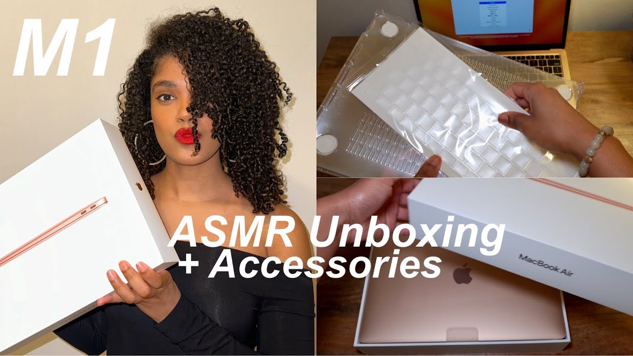 MacBook Air M1 UNBOXING *ASMR* Accessories/Rose Gold,comparison