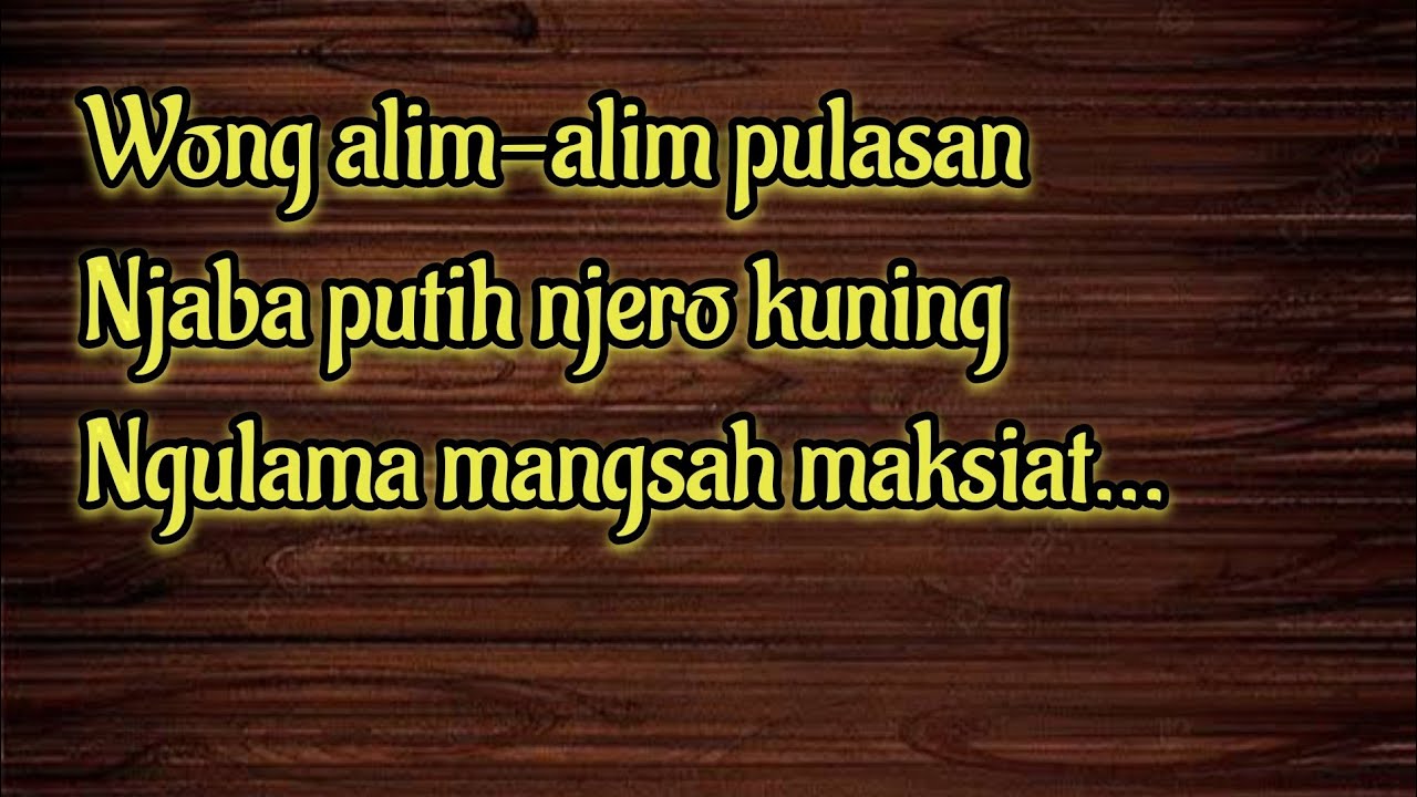 Palaran Sinom (Wong alim-alim), Pl. Nem