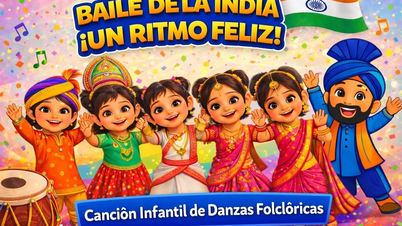 🎶 Baile de la India – ¡Un Ritmo Feliz! 🎶 #spanishmusic #kidssongs #youtubekids #kidsvideo 
