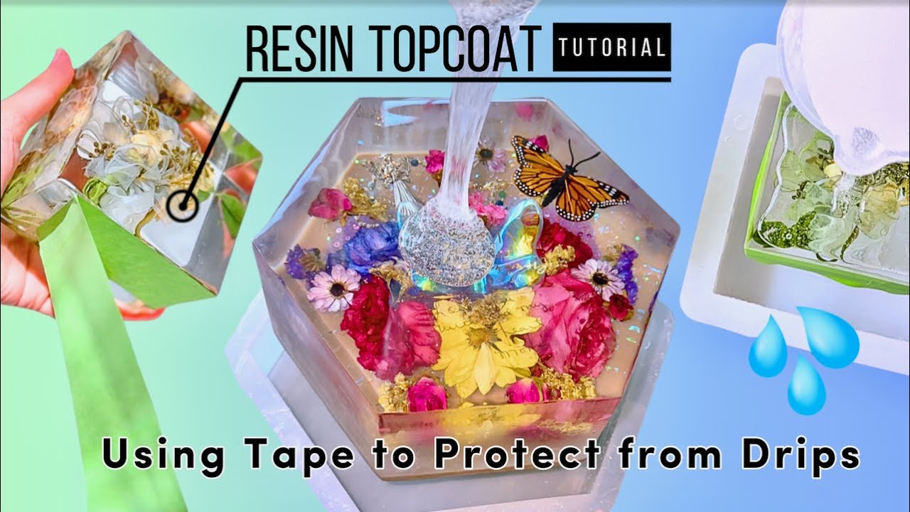Taping Epoxy Block for Resin Topcoating | How to Topcoat Epoxy Resin & Protect from Drips Tutorial