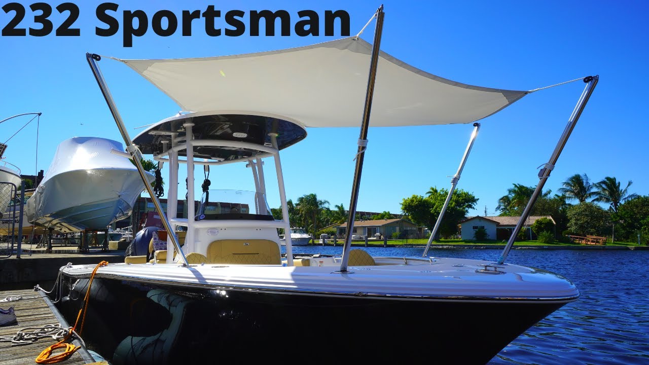 SMALL BOAT, BIG SHADE!! 232 Sportsman Boat Sunshade!