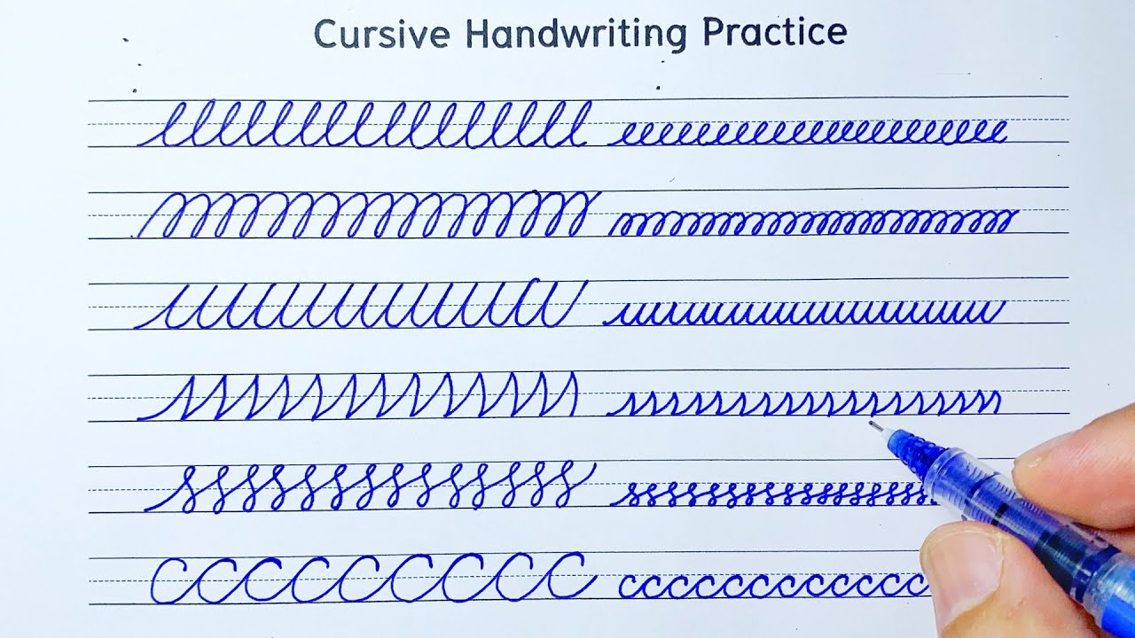 Cursive Writing | Basic Strokes Practice | How to write in cursive | Cursive handwriting practice