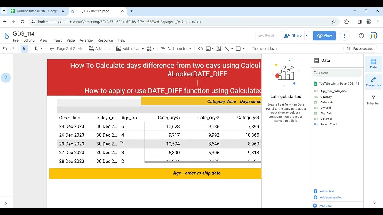 How to apply or use DATE_DIFF function using Calculated Field in Looker