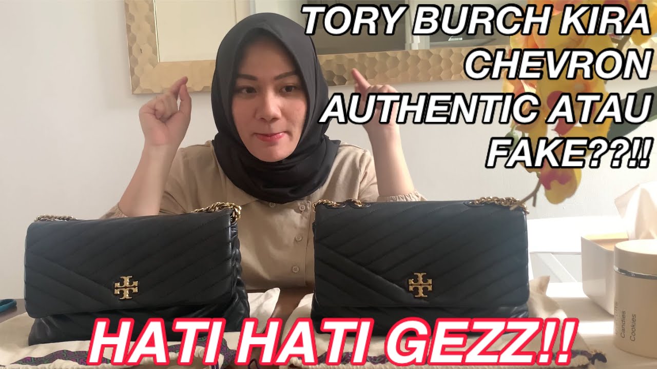 REVIEW Tas Tory burch kira chevron hitam shoulder bags original asli dan fake palsu!