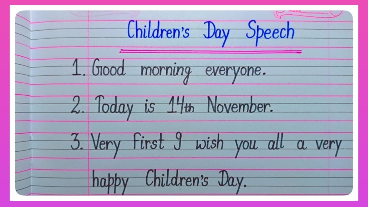 Speech On Children's Day For Kids l 10 Lines Speech On Children's Day l Children's Day Speech l