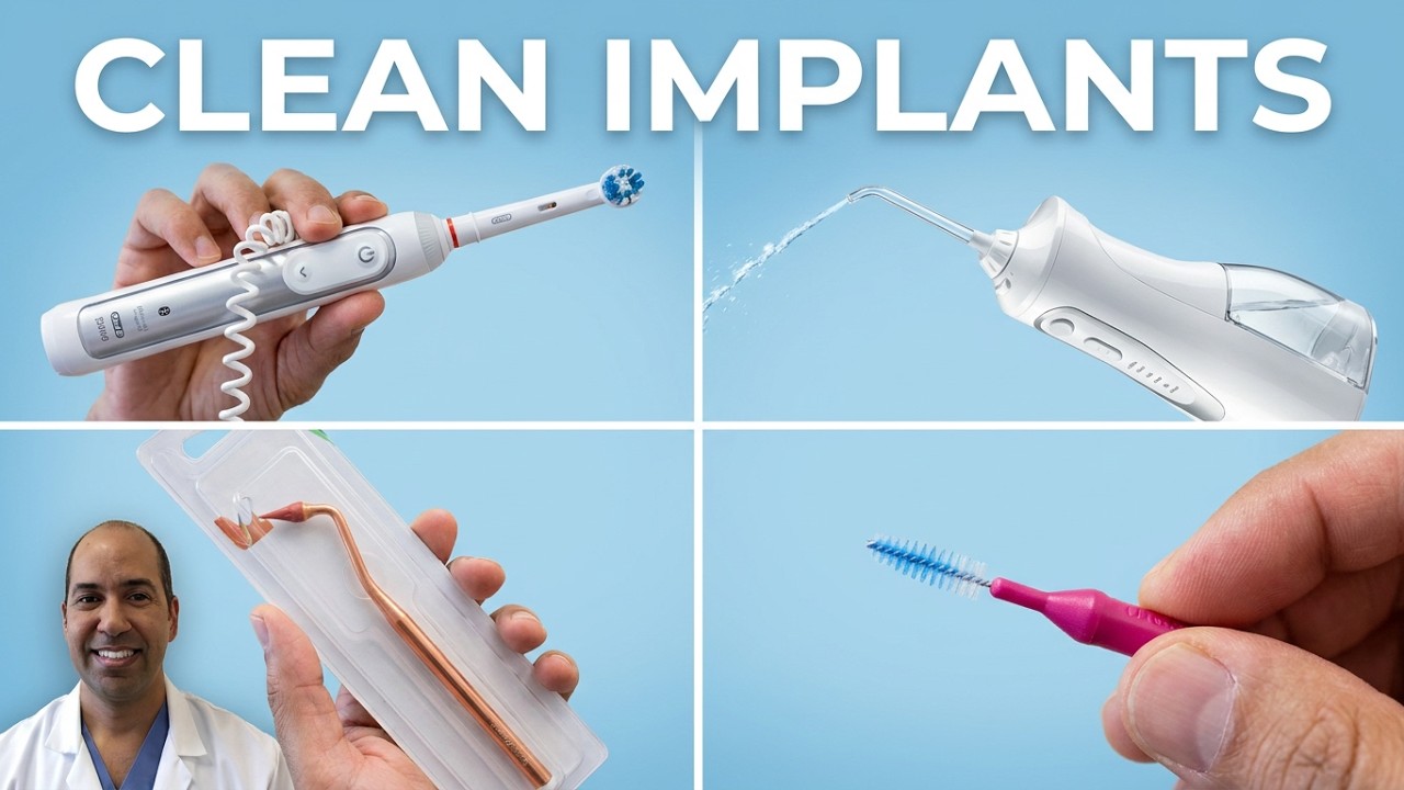 How To Clean Dental Implants Including All on 4, 6, Zirconia Bridges.