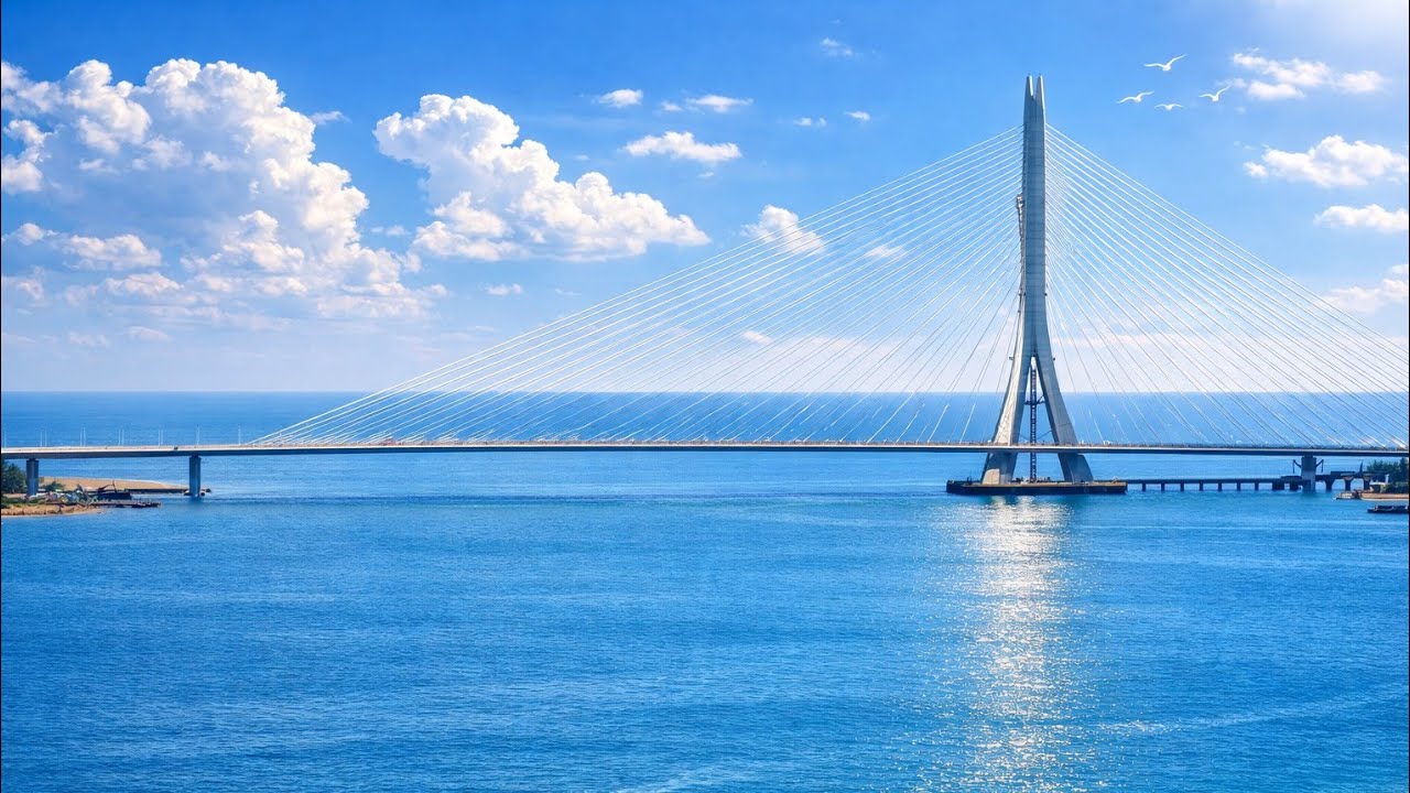 淡江大橋即時畫面03.18台灣最新地標！世界第一單塔斜張橋 The world's longest single-tower, asymmetric cable-stayed bridge