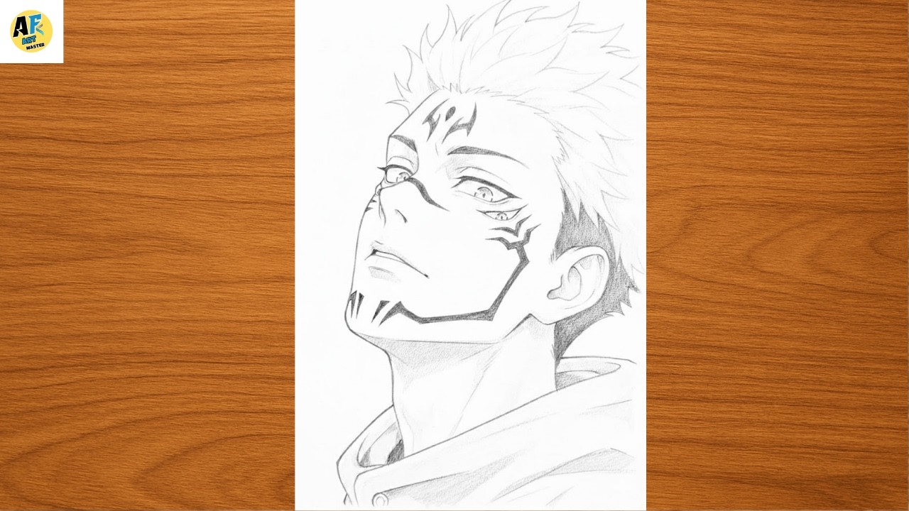 Easy Sukuna Drawing | Step by Step Anime drawing Tutorial (Jujutsu Kaisen) | How to Draw Sukuna