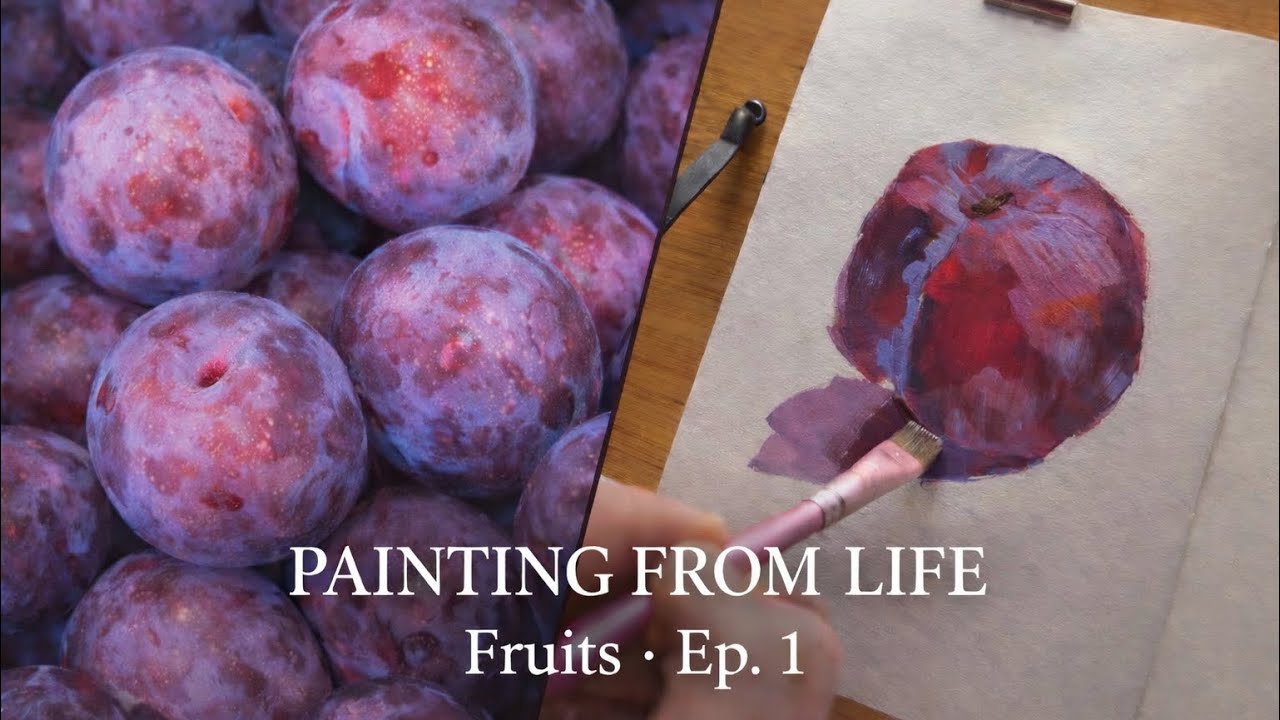 How to Paint from Life | Gouache Fruit Study (Plums)