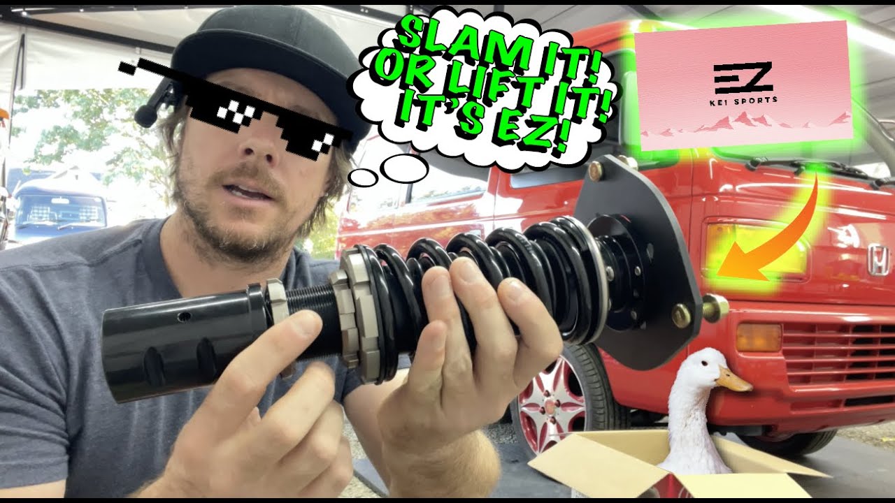 Honda Acty Fire Van Install Fully Adjustable Coil Overs From EZ Kei Sports and We Test Them Out!