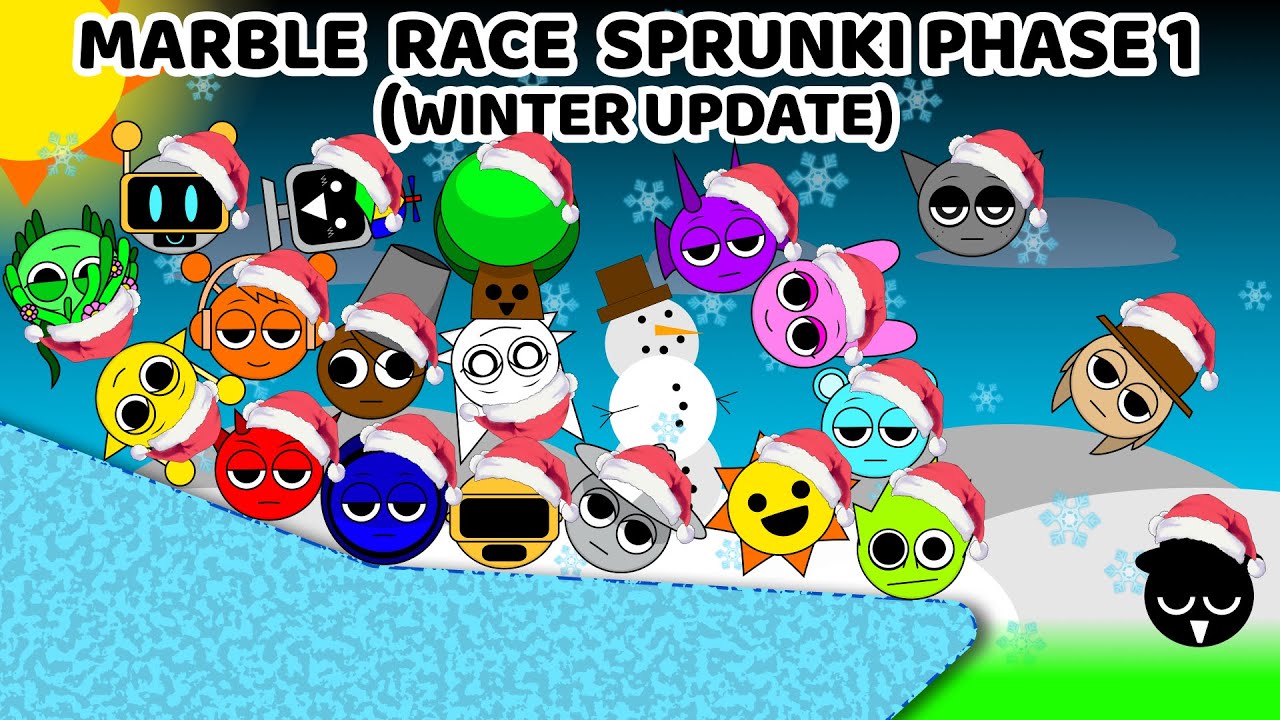 Incredibox Sprunki Marble Race In Algodoo &mdash; Who Will Win? Phase 1 Christmas Update!