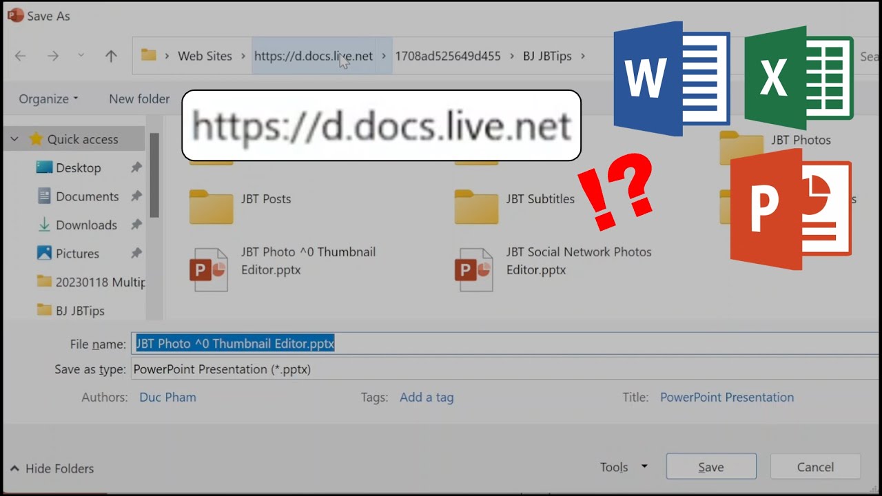 Stop Office from saving to d.docs.live.net cloud folder 2026