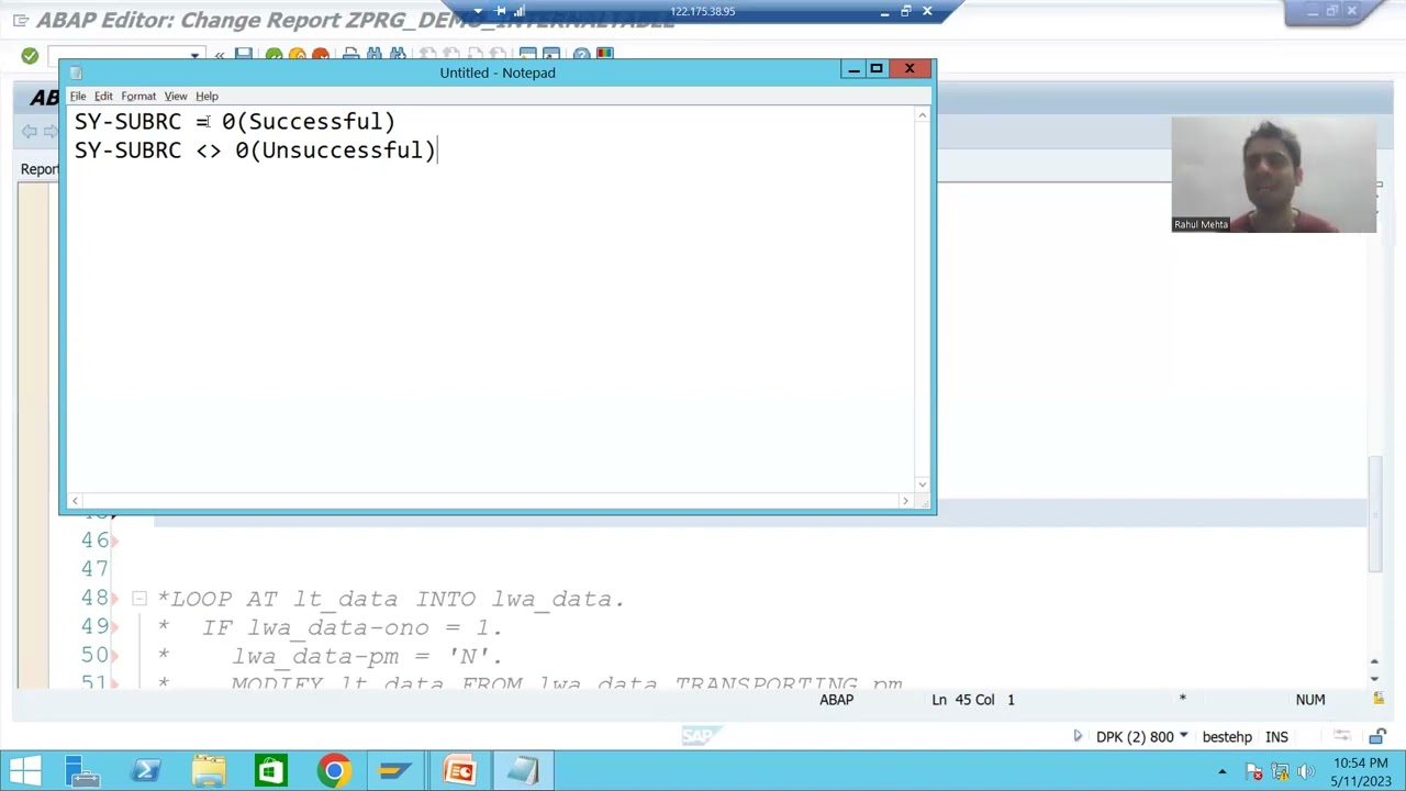 53 - ABAP Programming - Internal Table Operations - READ TABLE