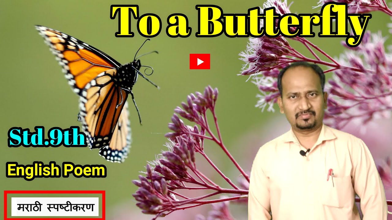 मराठी स्पष्टीकरण To a Butterfly : William Wordsworth :Std 9th : English Poem #EnglishForLearners