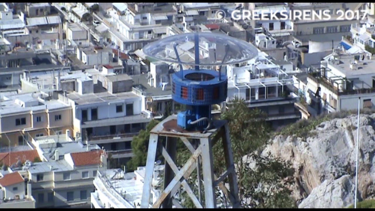 Sirens test in Athens 2017 Δοκιμή Σειρήνας Συναγερμού - Λυκαβηττός