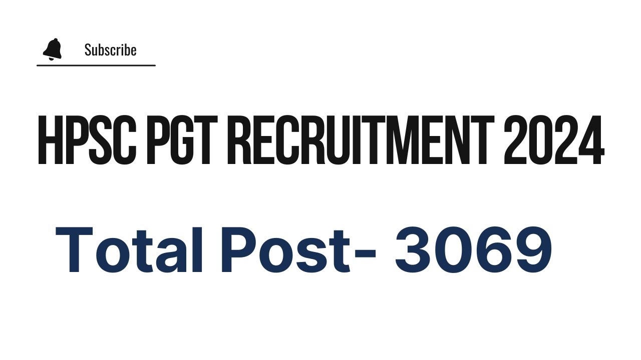 HPSC PGT Vacancy 2024 |HPSC PGT Exam Pattern and Syllabus| HPSC PGT Recruitment 2024|By Chealsha Mam