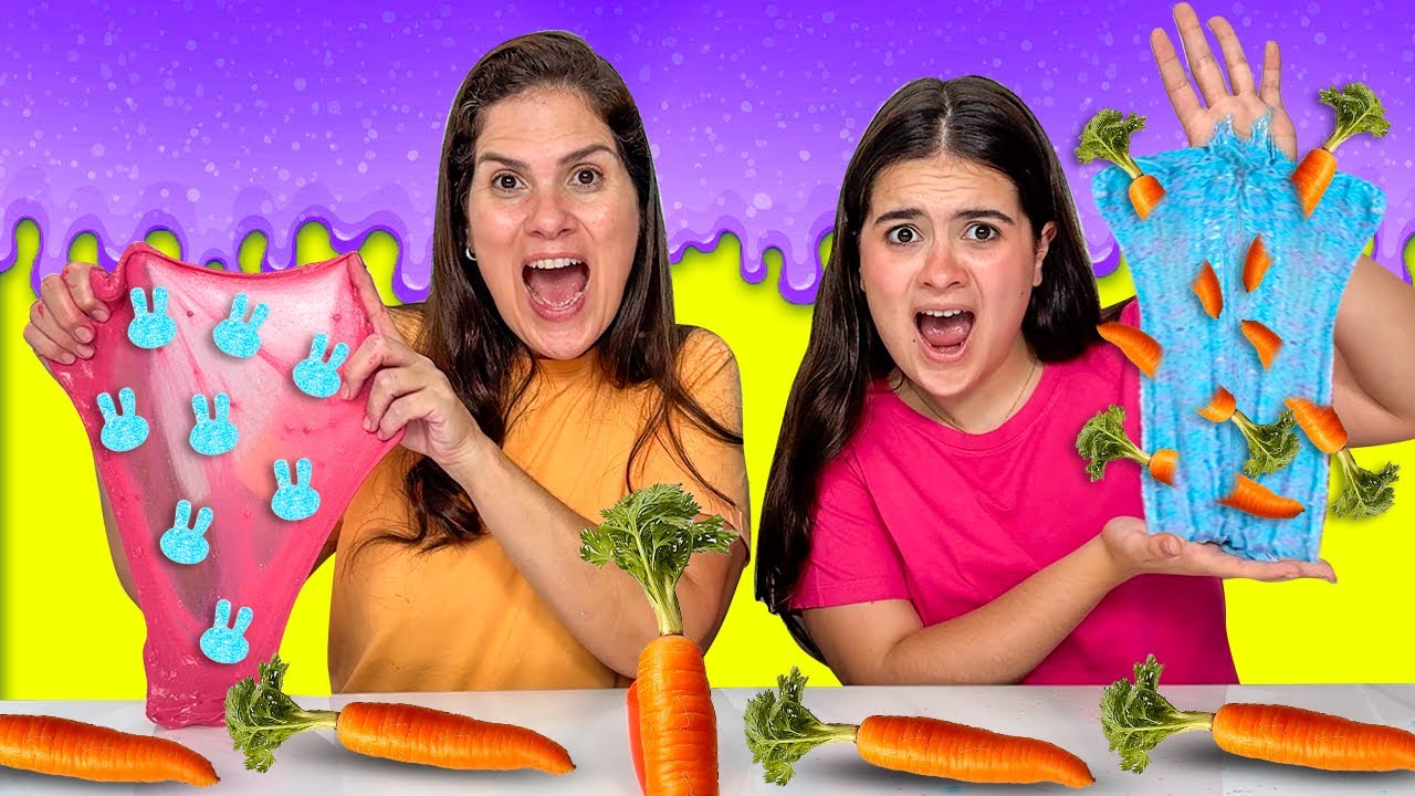 QUEM FAZ A MELHOR SLIME COM AS CENOURAS DE PÁSCOA!