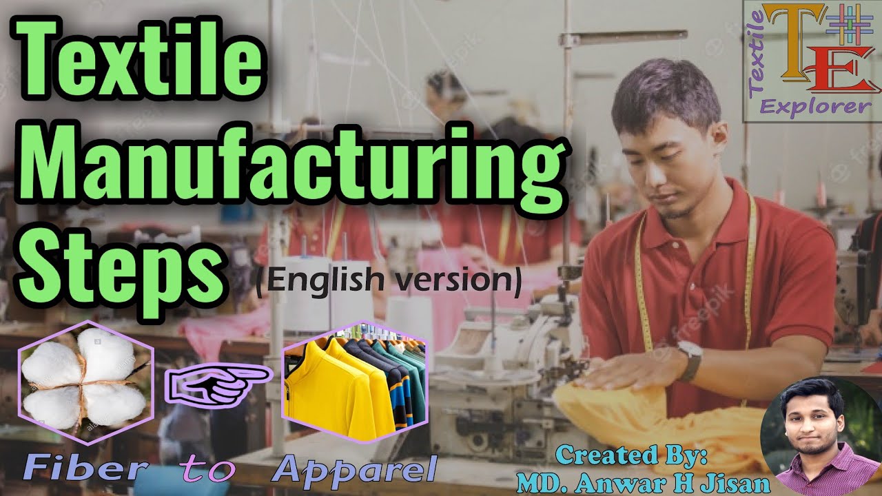 Textile Manufacturing Process in english, step by step- Fiber to Apparel. #textileexplorer