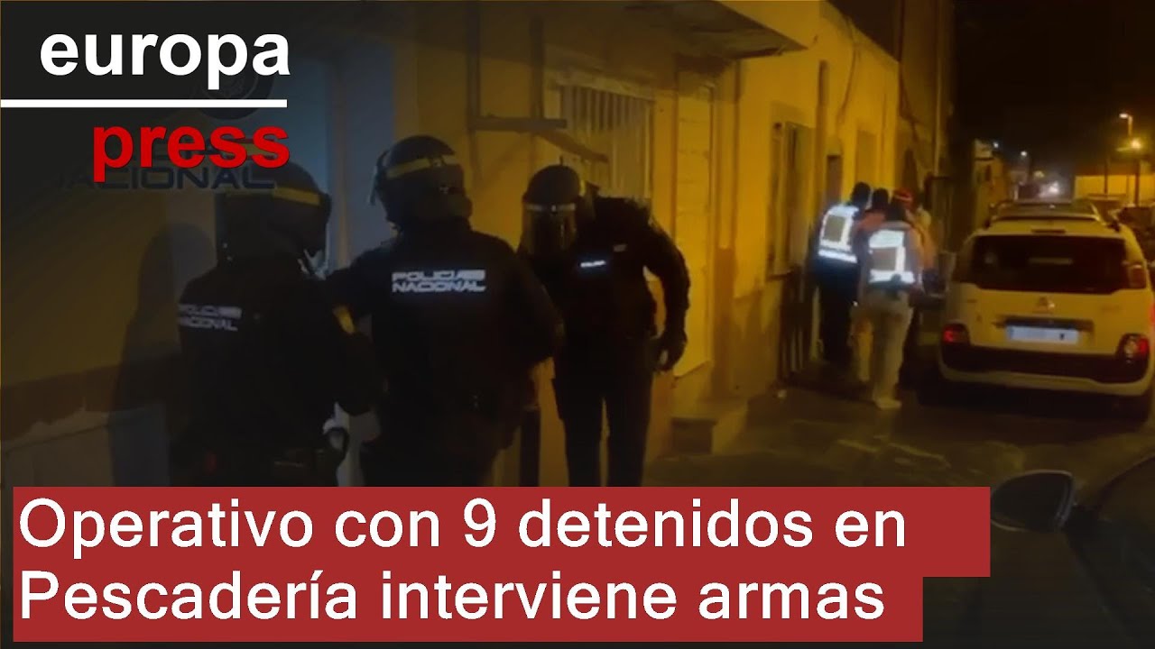 El operativo con nueve detenidos en Pescadería interviene armas y grandes dosis de cocaína