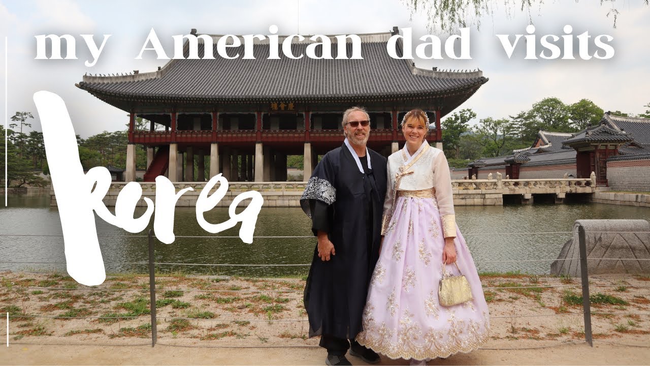 My American Dad Visits me in Korea 🇰🇷|wearing hanbok, Gyeongbok Palace, Korean baseball game VLOG~