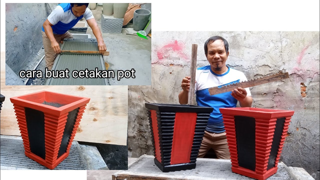 proses pembuatan cetakan hingga pembuatan pot petak kerucut minimalis .part:2 #Thegardenideas