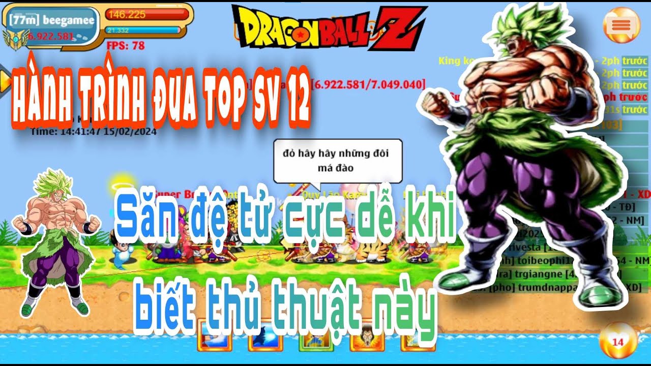 NGỌC RỒNG ONLINE - THỦ THUẬT SĂN ĐỆ CỰC DỄ -HÀNH TRÌNH  SV 12