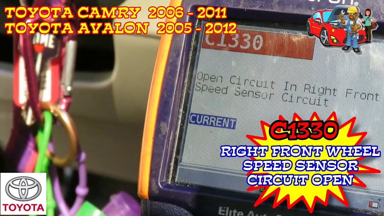 Toyota Camry Avalon C1330 Right Front Speed Sensor Circuit Open