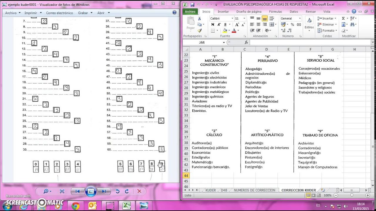 1 PSI  UAPTutorial Escala de Preferencia Vocacional Forma Abreviada CH KUDER