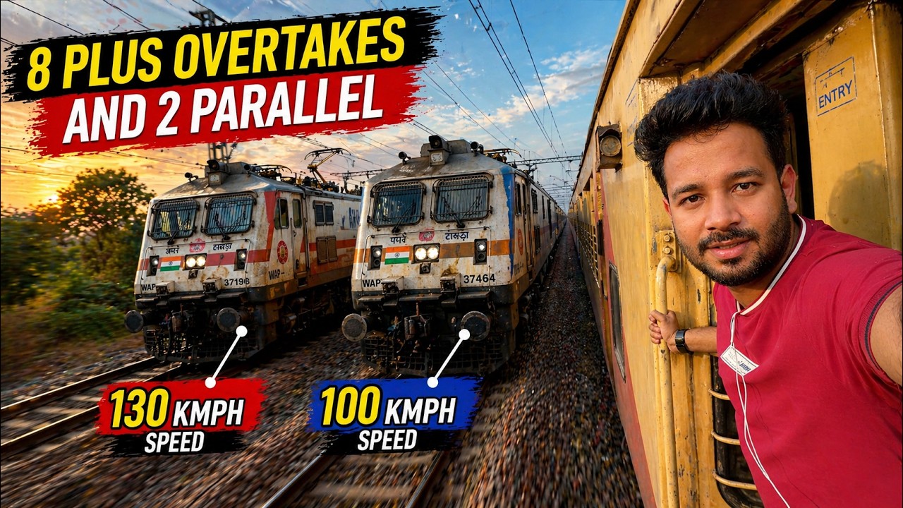 11841 Khajuraho Kurukshetra express FIRST AC Journey || 8 High speed  - 2 Parallel Overtakes