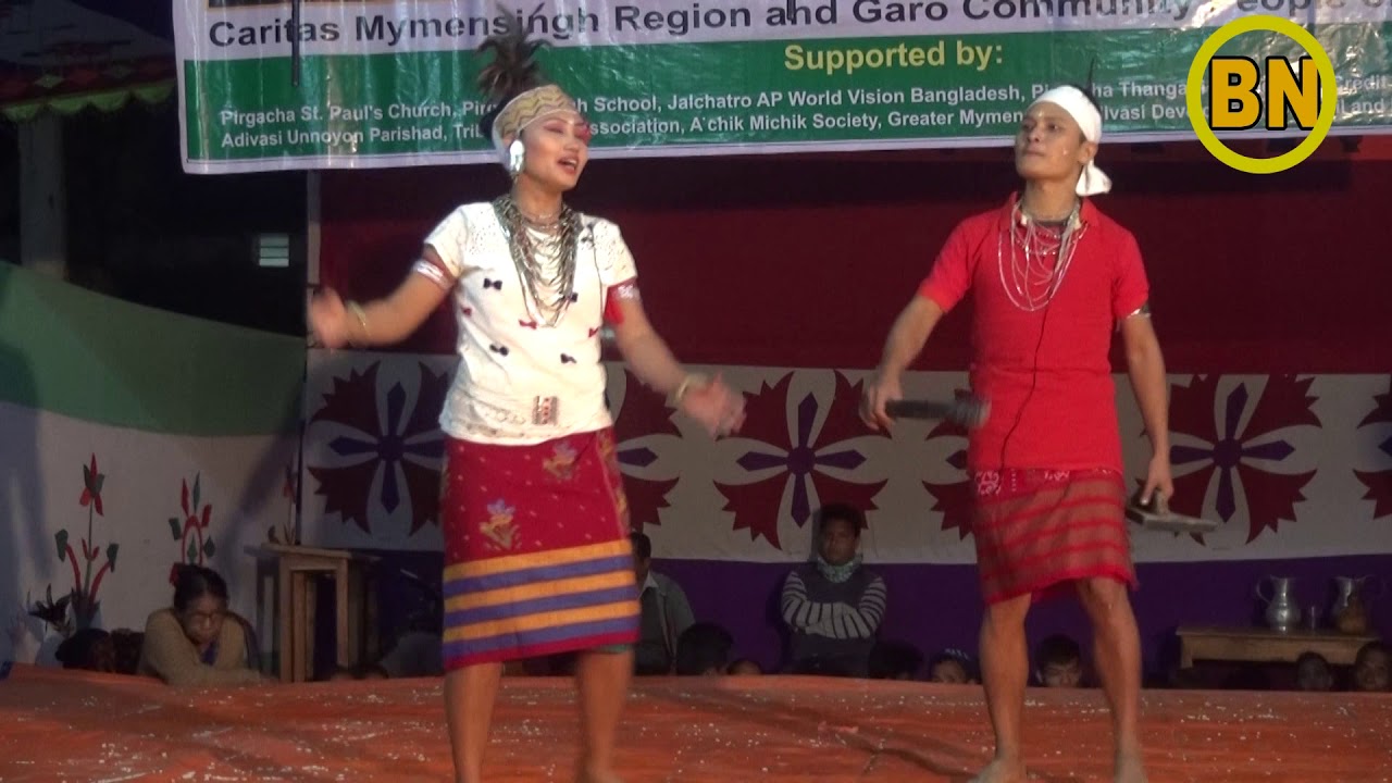 Garo traditional dance during serenjing  organized at Pirgacha, Modhupur, Bangladesh