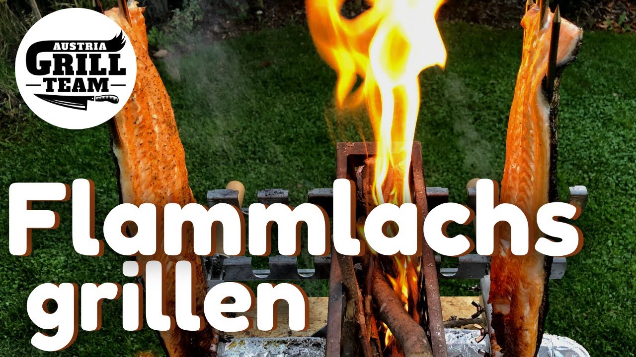 Flammlachs grillen am Vertikalgrill