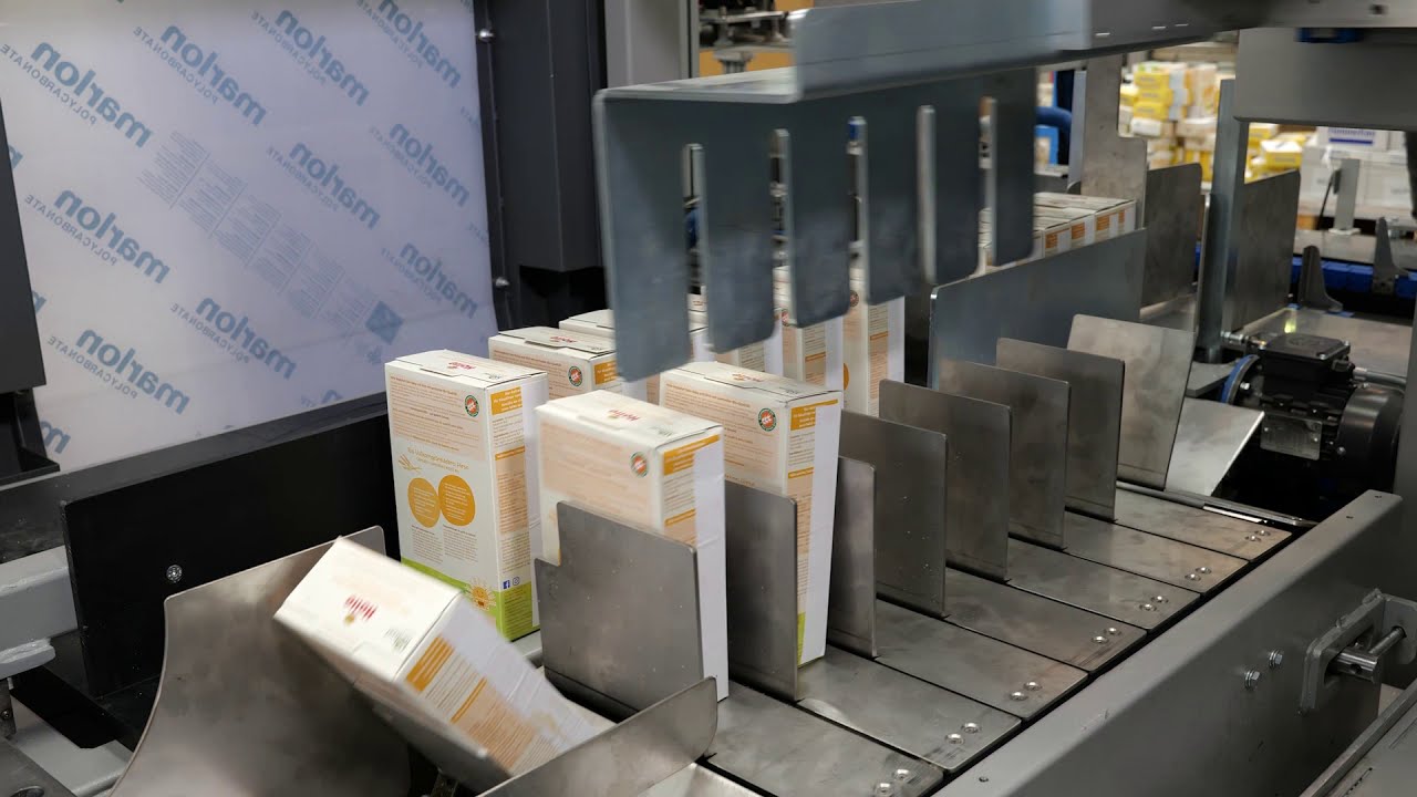 DM PACK automatic tray packer machine mod. DRON - TRAY & LID APPLICATION