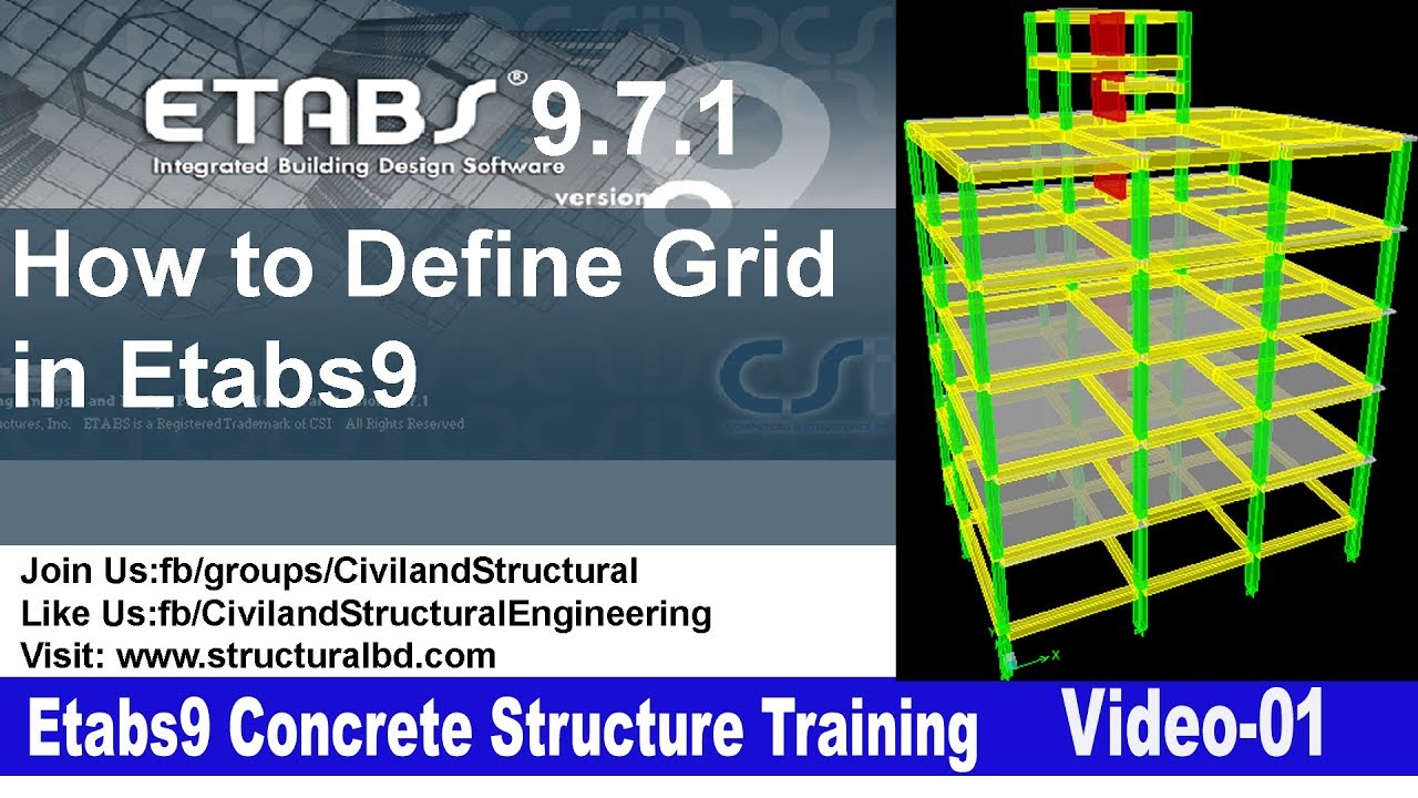 How to Define Grids in Etabs9 V#01