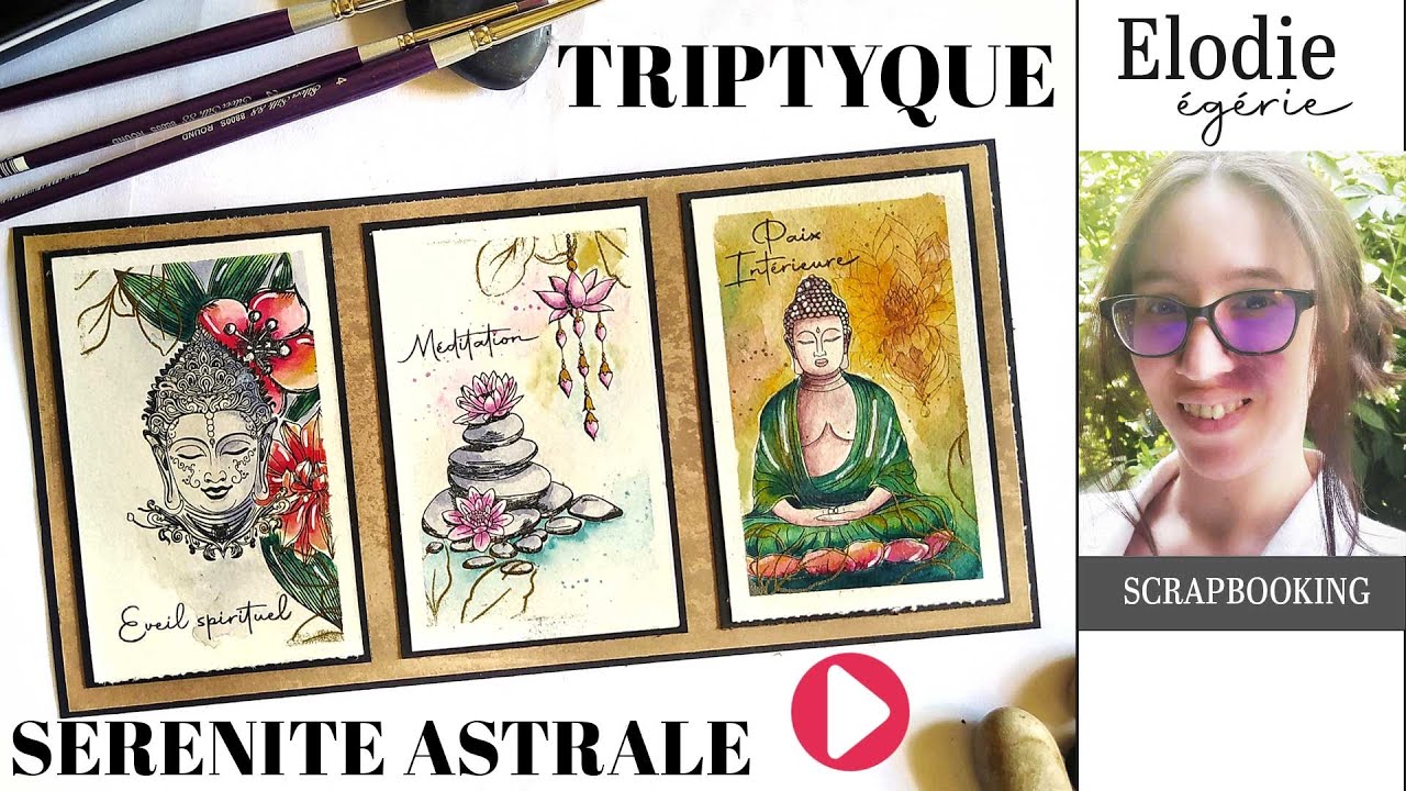 Création d'un Triptyque Scrapbooking Sérénité Astrale avec Elodie : Tutoriel Zen et Artistique
