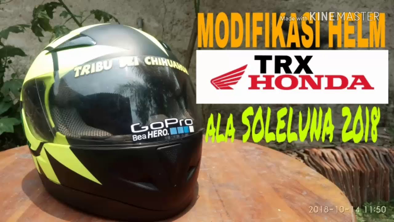 Repaint helm full face Honda TRX ala Soleluna 2018 #repainthelm