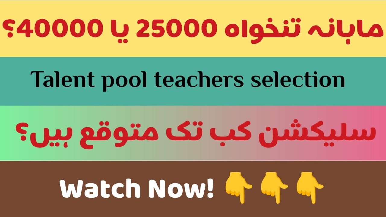 Talent pool apply | teachers selection | CM KPK Instructions