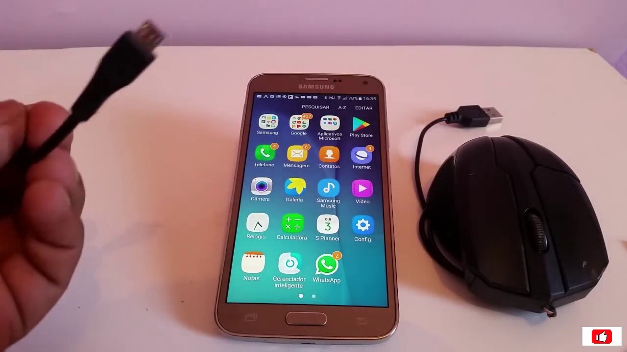 Como conectar mouse no celular usando o cabo otg  De modo bem facil. .
