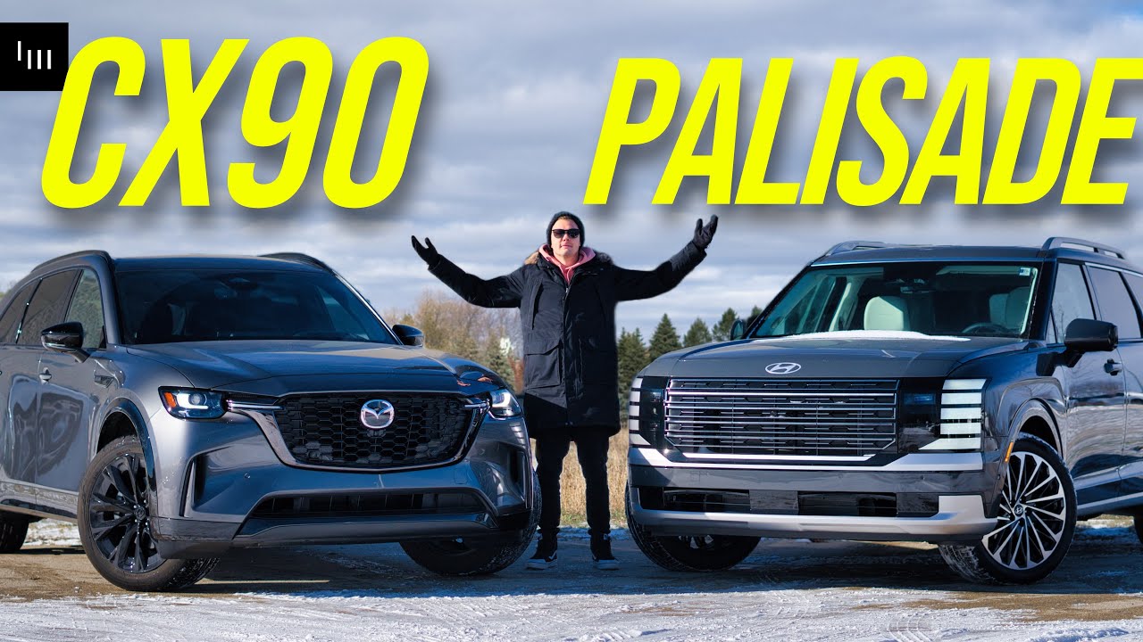 Hyundai Palisade 2026 против Mazda CX90 &mdash; роскошный семейный автомобиль с 3 рядами сидений.